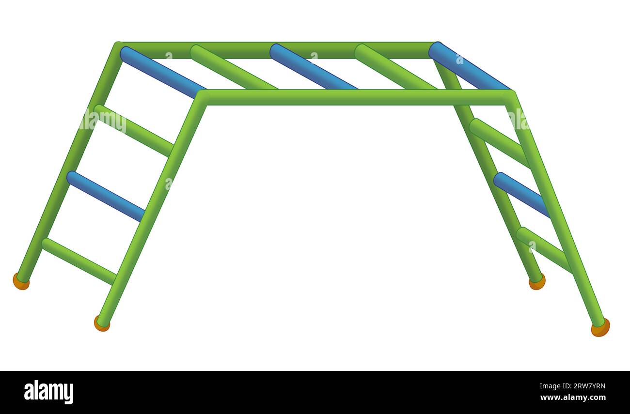 cartoon scene with colorful playground kindergarten element ladder for ...