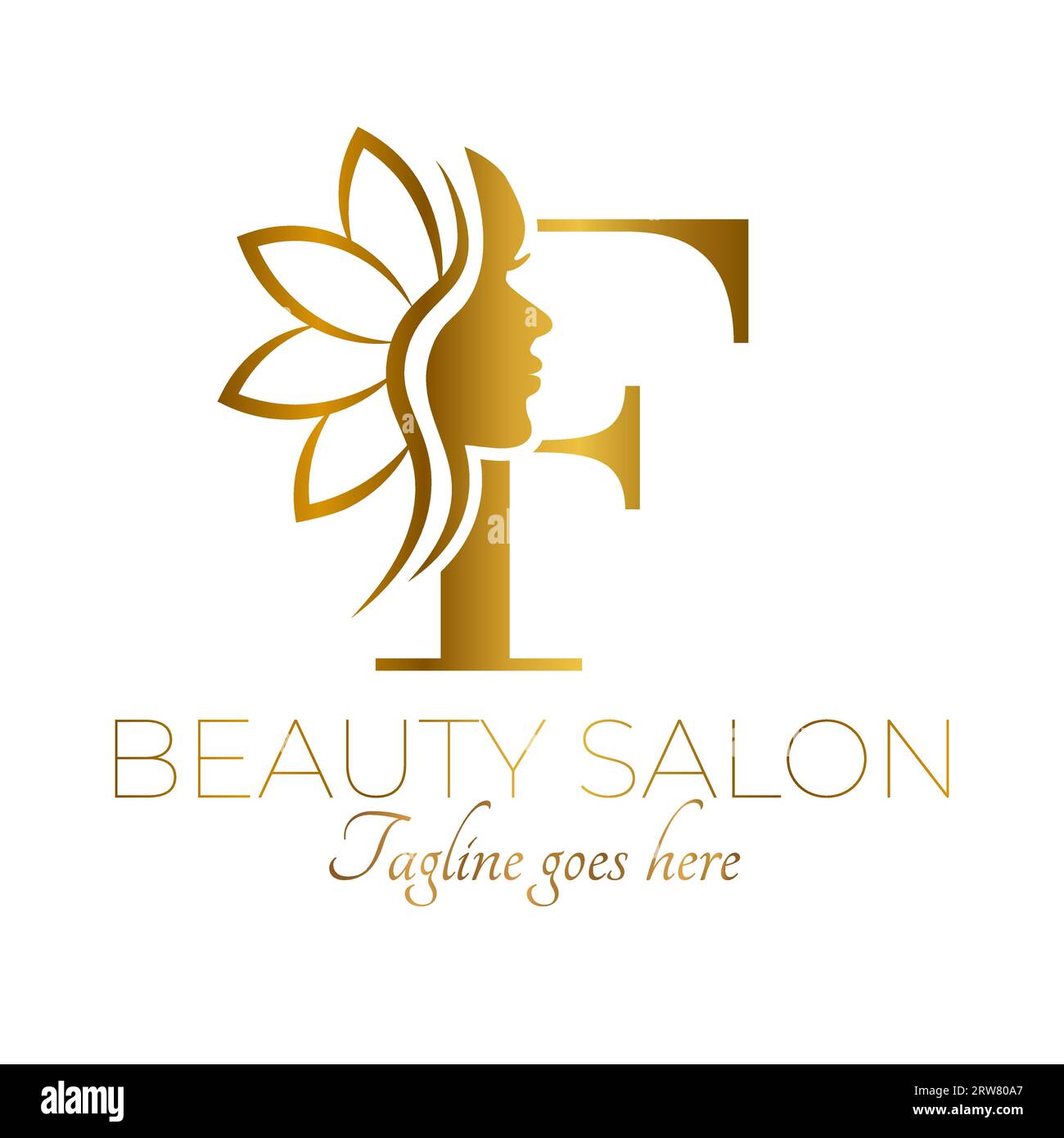Gold F Letter Initial Beauty Brand Logo Design Stock Vector Image & Art ...