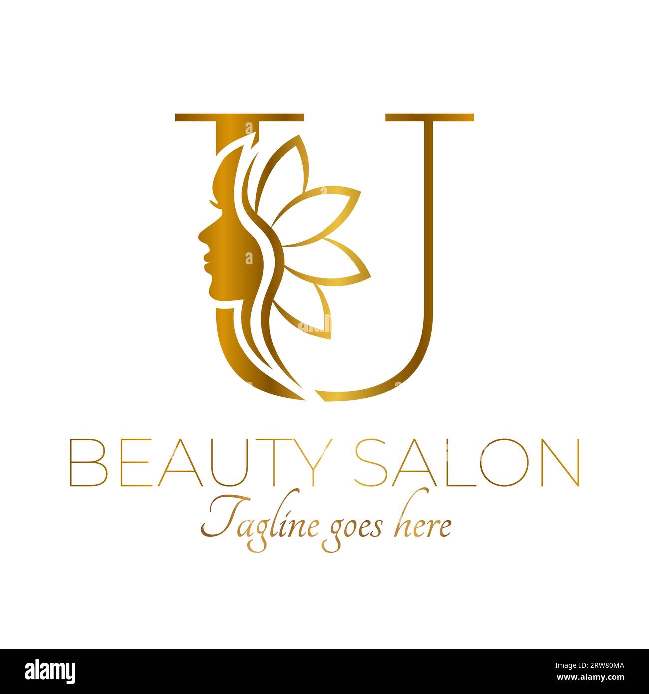 Gold U Letter Initial Beauty Brand Logo Design Stock Vector Image & Art ...