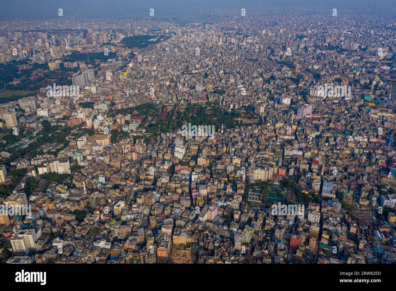 Dhaka, Bangladesh - October 15, 2023: Aerial view of Dhaka city. Stock Photo