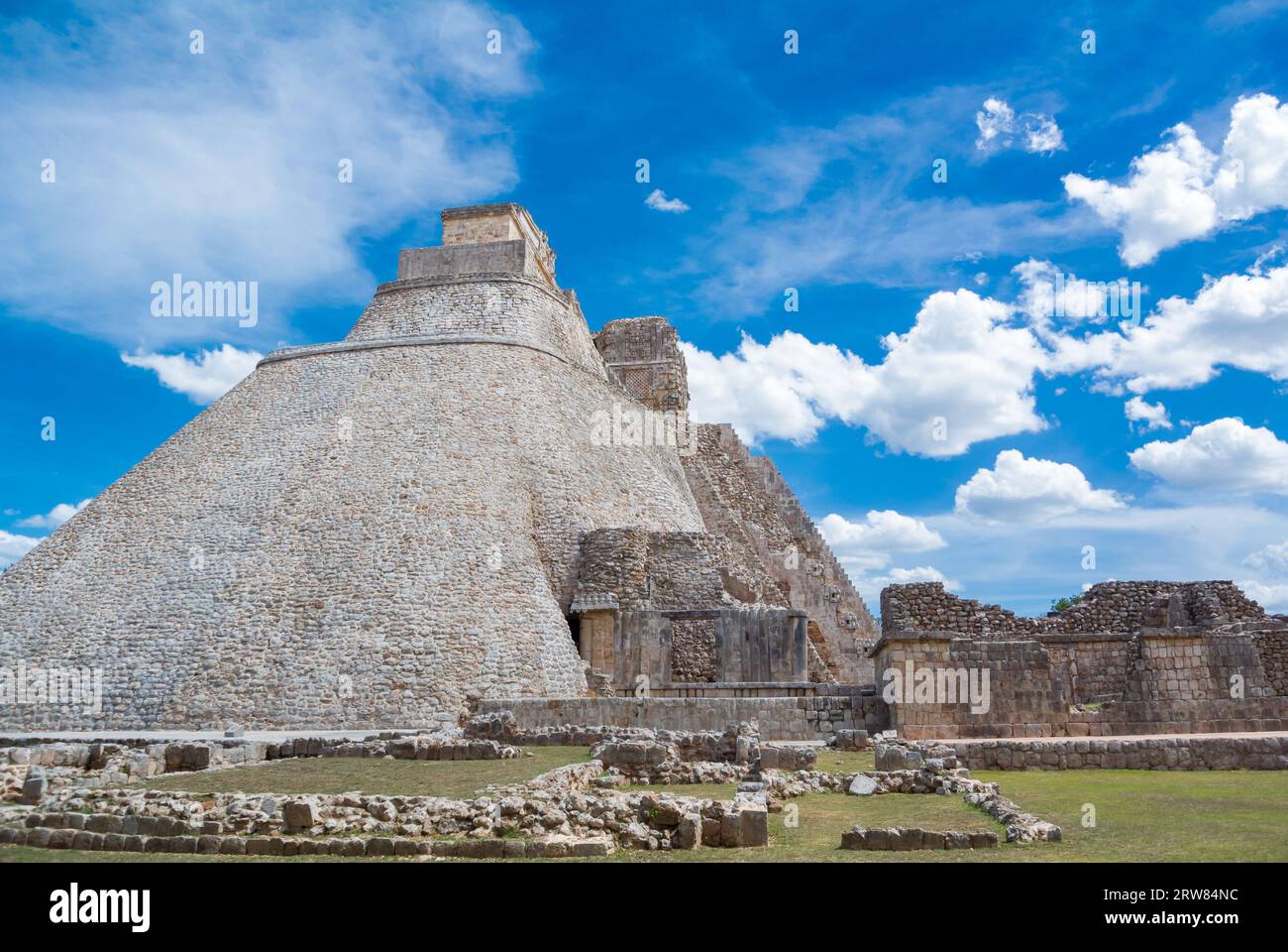 Uxmal, Yucatan, Mexico, The pyramid of Uxmal that is unesco world
