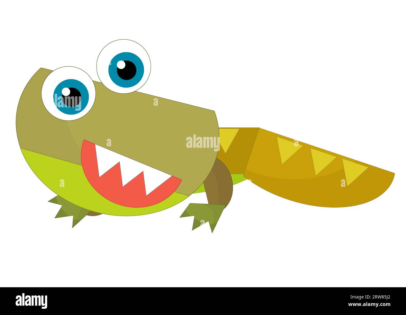 cartoon happy and funny colorful prehistoric dinosaur dino smiling friendly isolated illustration for children Stock Photo