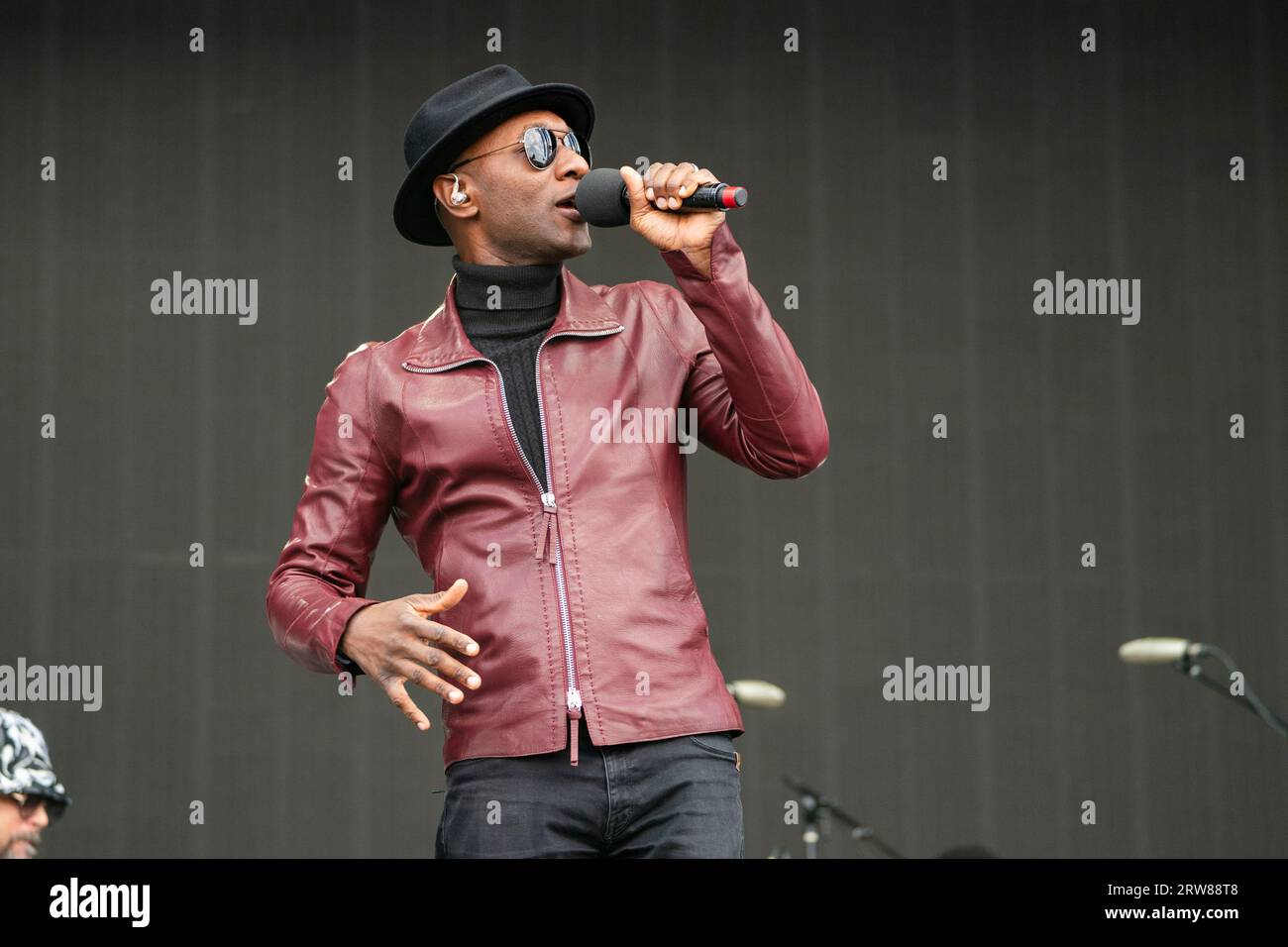 Aloe Blacc performs during Bourbon and Beyond Music Festival on Sunday,  Sept. 17, 2023, at Kentucky Exposition Center in Louisville, Ky. (Photo by  Amy Harris/Invision/AP Stock Photo - Alamy