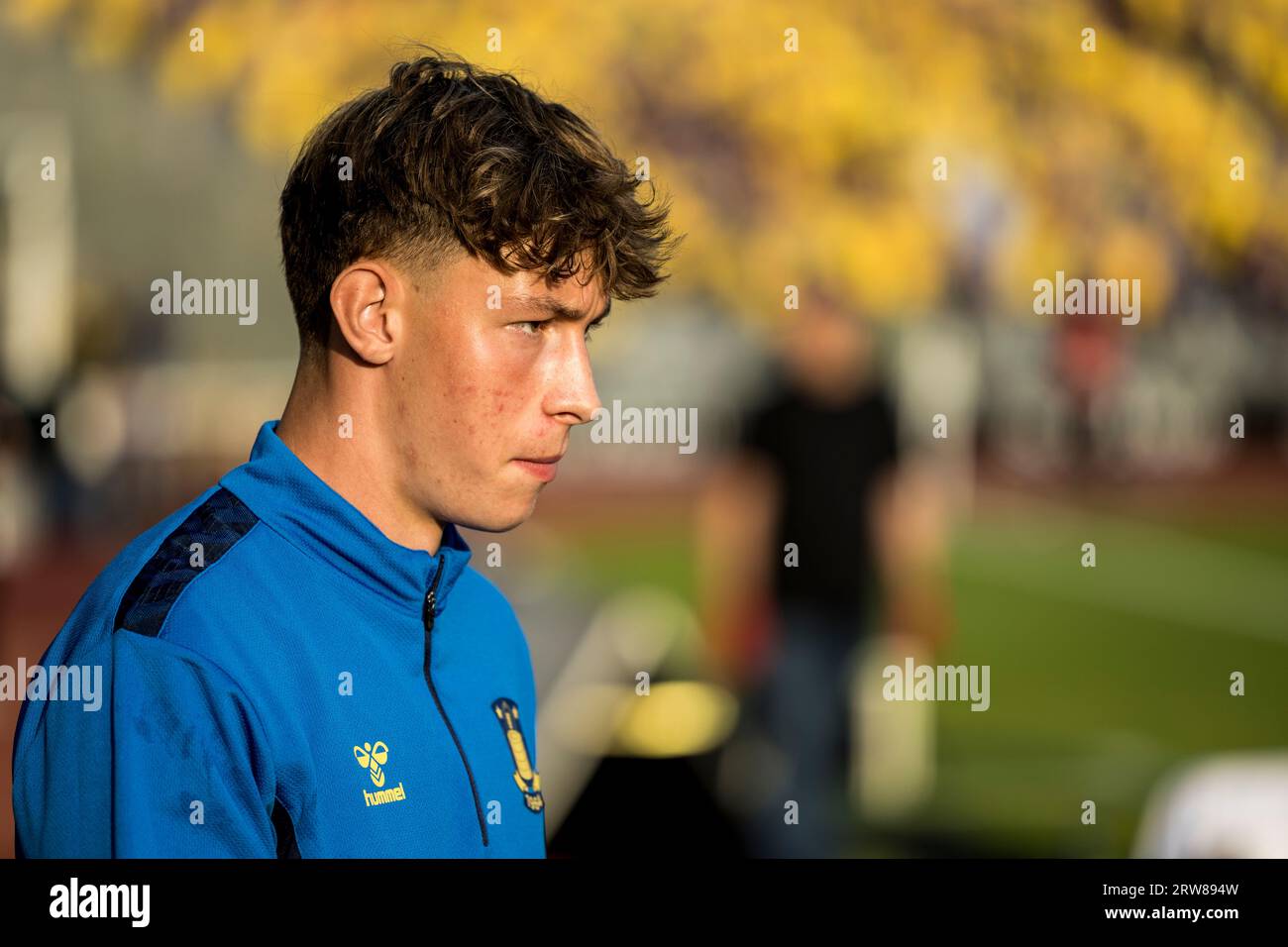 Aarhus, Denmark. 17th Sep, 2023. Oscar Schwartau of Broendby IF seen