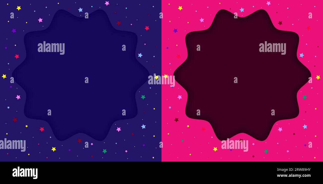 Set of two abstract backgrounds with stars and space for text. Vector ...