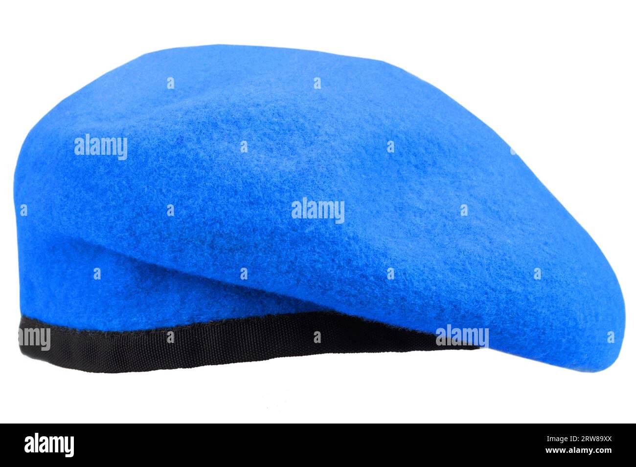 Army uniform blue beret isolated on white background Stock Photo Alamy