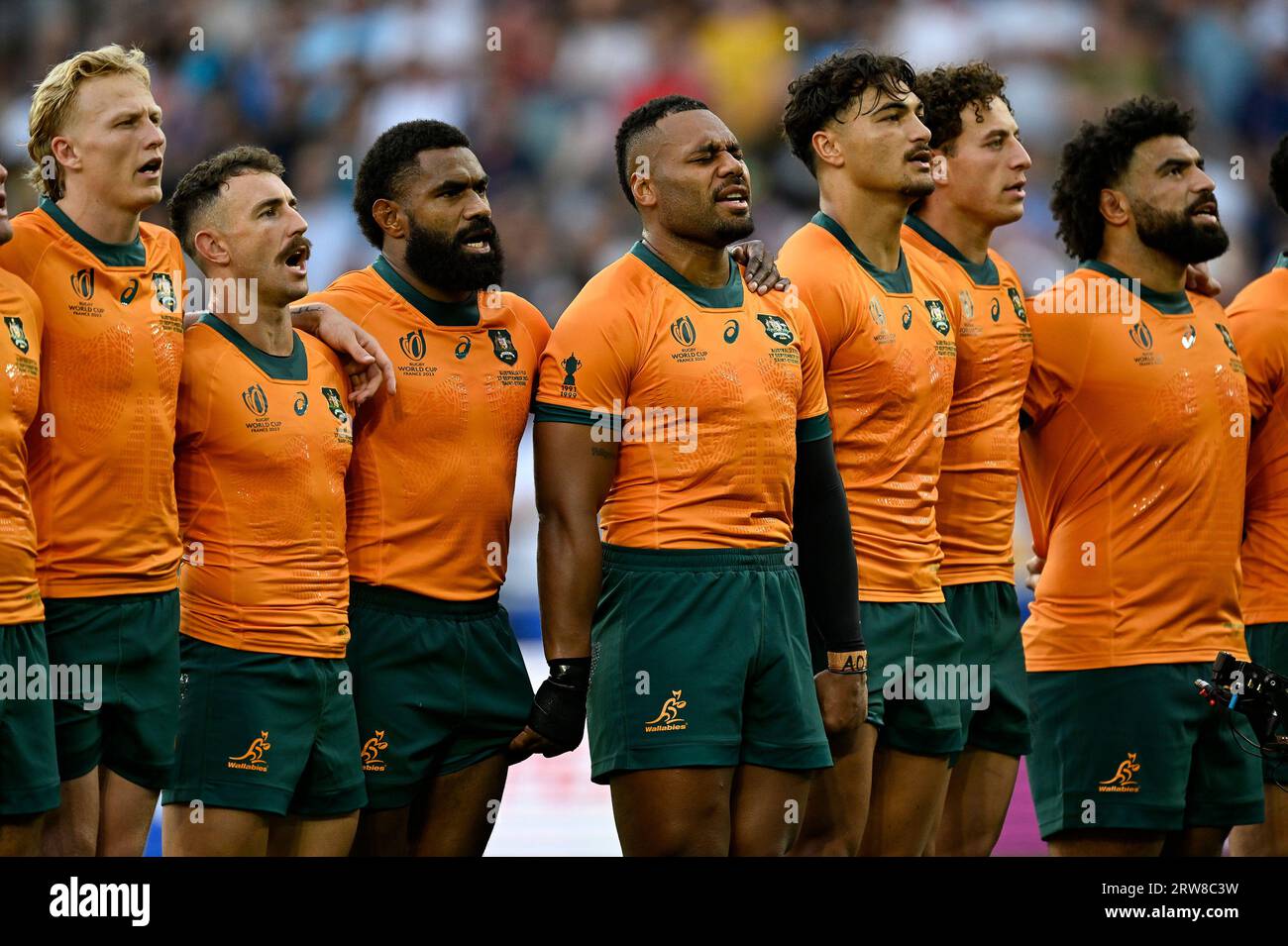 Saint Etienne France 17th Sep 2023 Australia Players During The saint-etienne-france-17th-sep-2023-australia-players-during-the