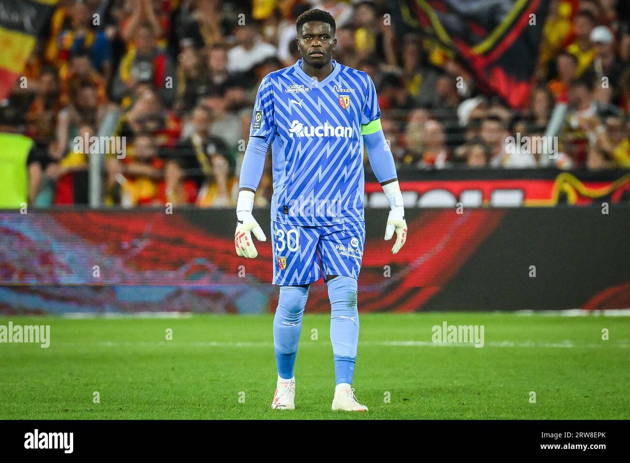 Brice SAMBA of Lens during the French championship Ligue 1 football match between RC Lens and FC Metz on September 16, 2023 at Felix Bollaert stadium in Lens, France Stock Photo