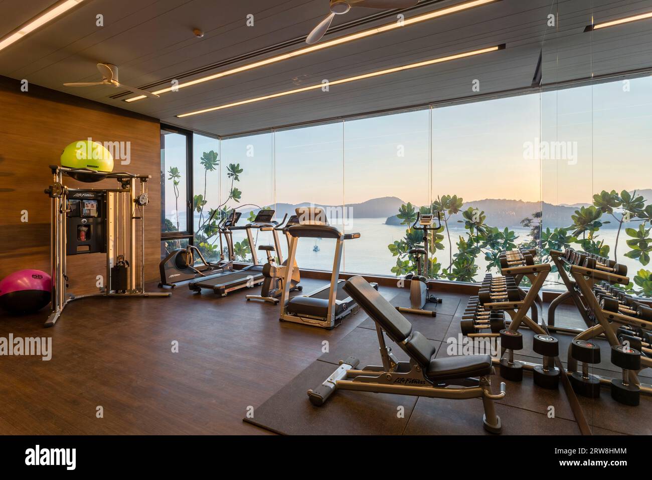 Phuket, Thailand - February 9, 2018: Interior of a home gym with fitness  equipment in a luxury villa in Phuket, Thailand Stock Photo - Alamy