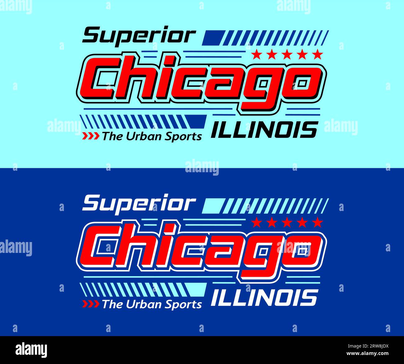 Chicago city racing typeface, graphic typography for t-shirt, posters, labels, etc. Stock Vector