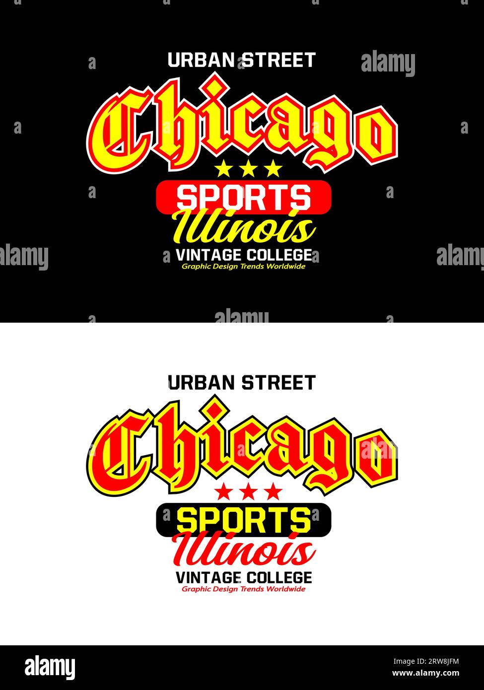 Chicago vintage college varsity design, graphic typography for t-shirt, posters, labels, etc. Stock Vector
