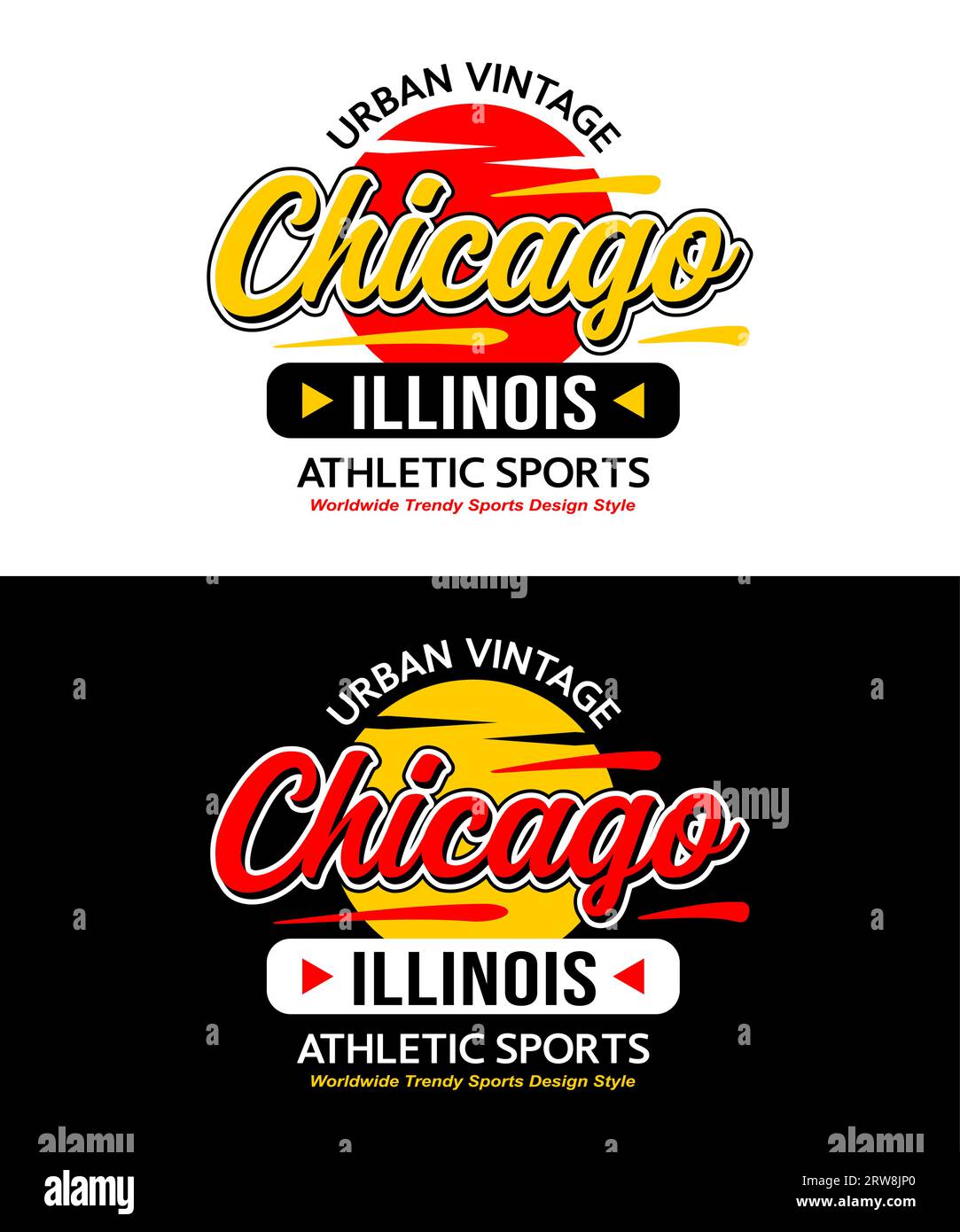 Chicago city circle urban vintage calligraphy typeface, graphic typography for t-shirt, posters, labels, etc. Stock Vector