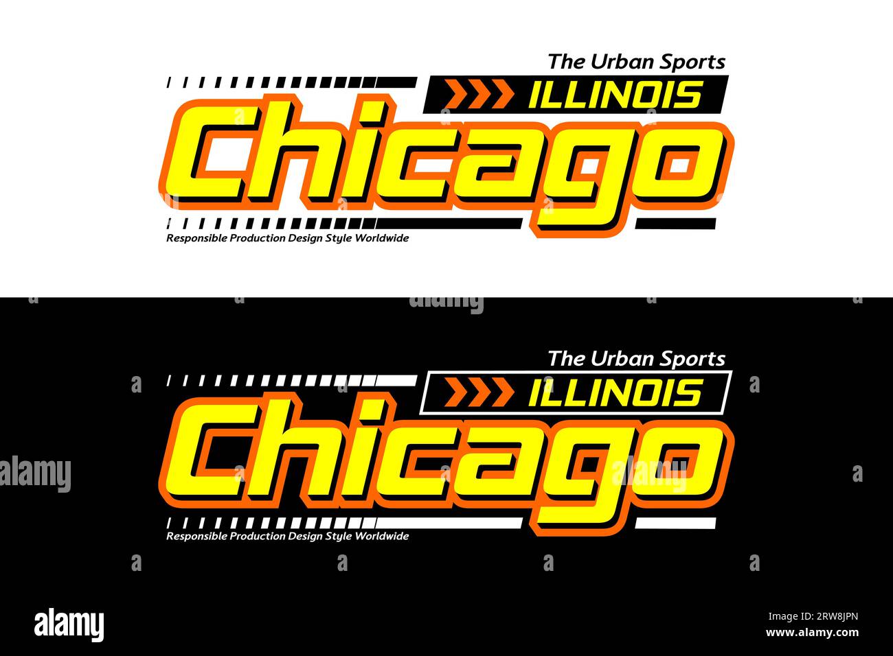 Chicago urban sports design, graphic typography for tshirt, posters