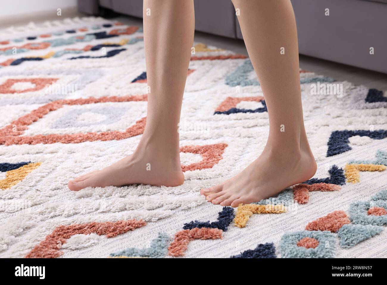 Walk On Rug Boho style woman walking on hi-res stock photography and images - Alamy