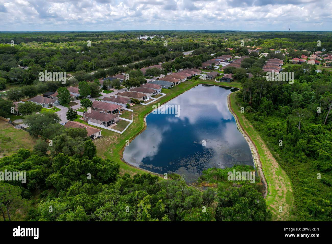 Aerial view of a residencial condominium suburb in Tampa Florida Stock