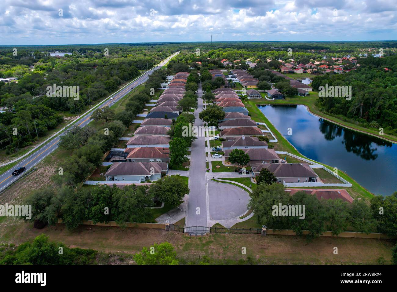 Aerial view of a residencial condominium suburb in Tampa Florida Stock
