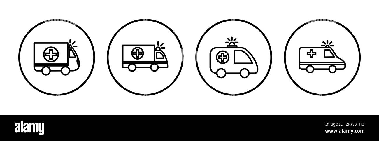 Ambulance icon vector. Ambulance car icon Stock Vector