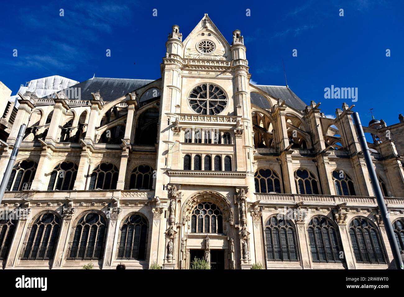 Facade of Eglise Saint Eustache in Paris France Stock Photo