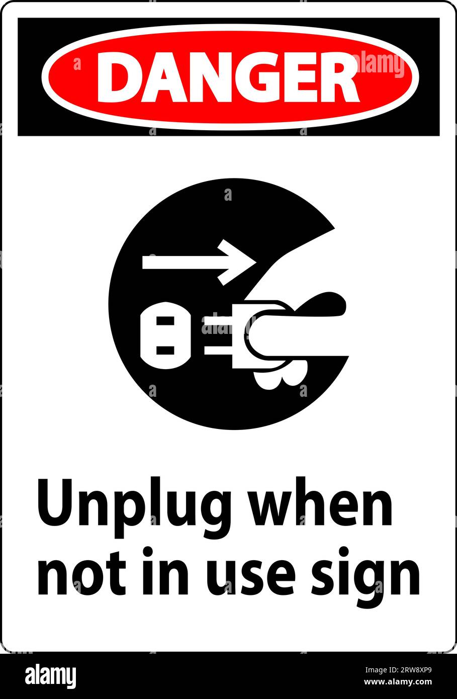 Danger Unplug When Not In Use Symbol Sign Stock Vector Image & Art Alamy