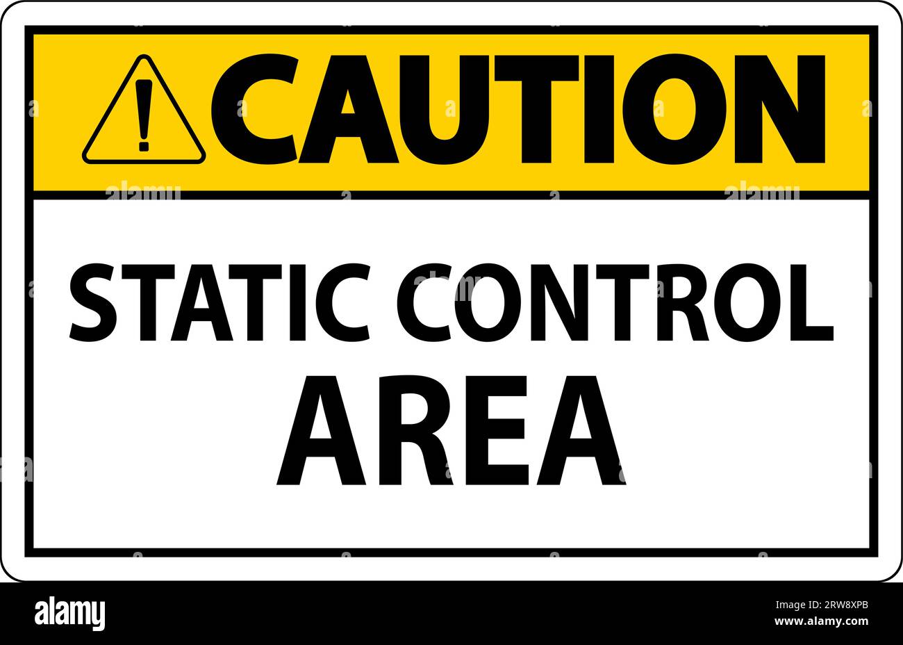 Caution Sign Static Control Area Stock Vector Image & Art - Alamy