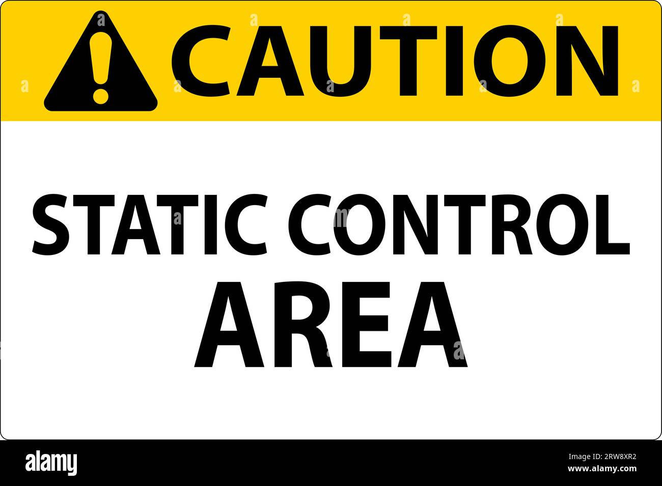 Caution Sign Static Control Area Stock Vector Image & Art - Alamy