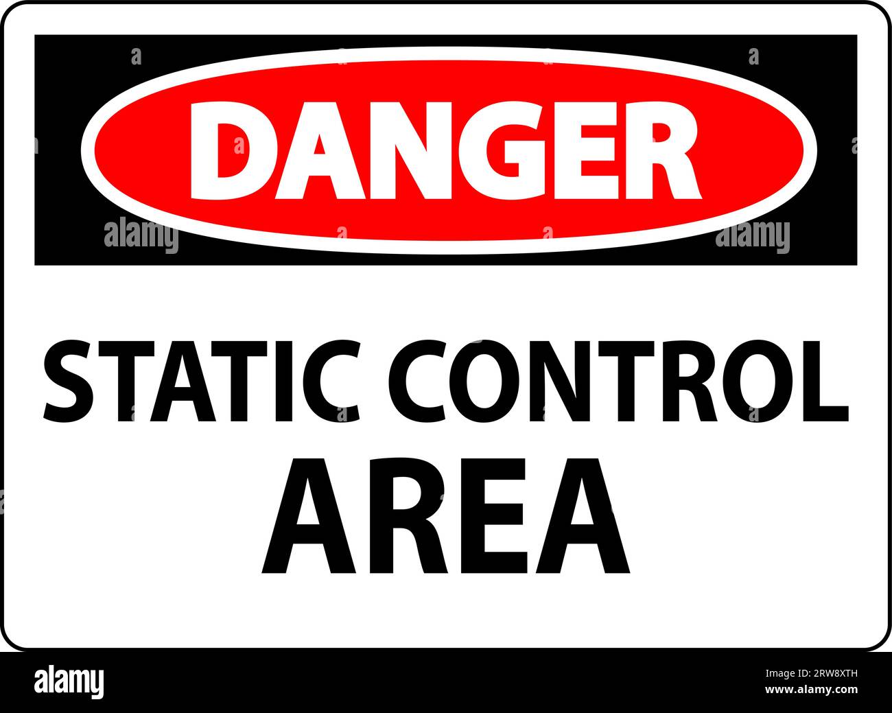 Danger Sign Static Control Area Stock Vector Image & Art - Alamy