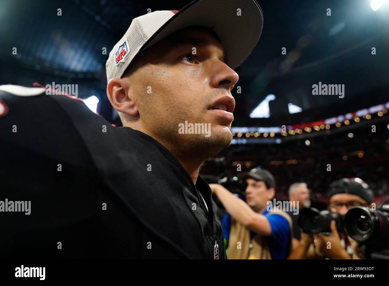 Atlanta Falcons quarterback Desmond Ridder (9) during an NFL football ...