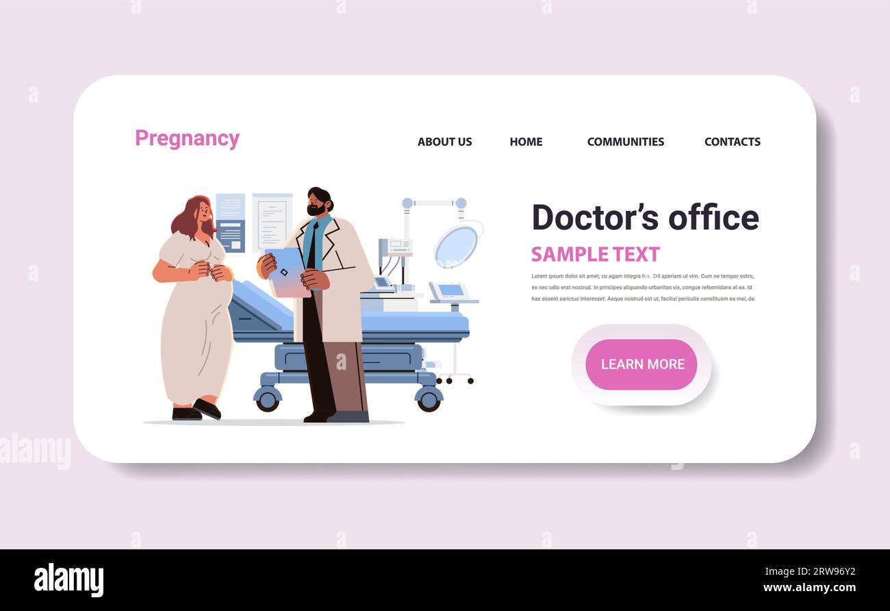 Happy pregnant woman visiting doctor pregnancy motherhood expectation ...