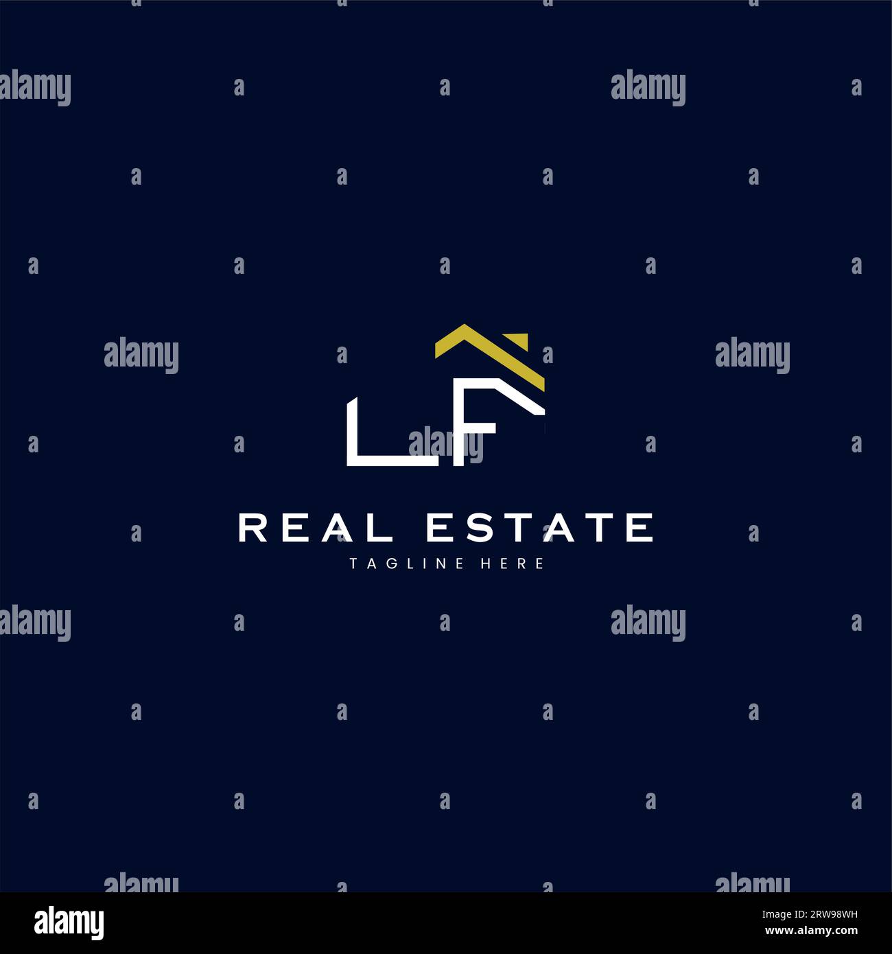 modern LF letter real estate logo in linear style with simple roof ...