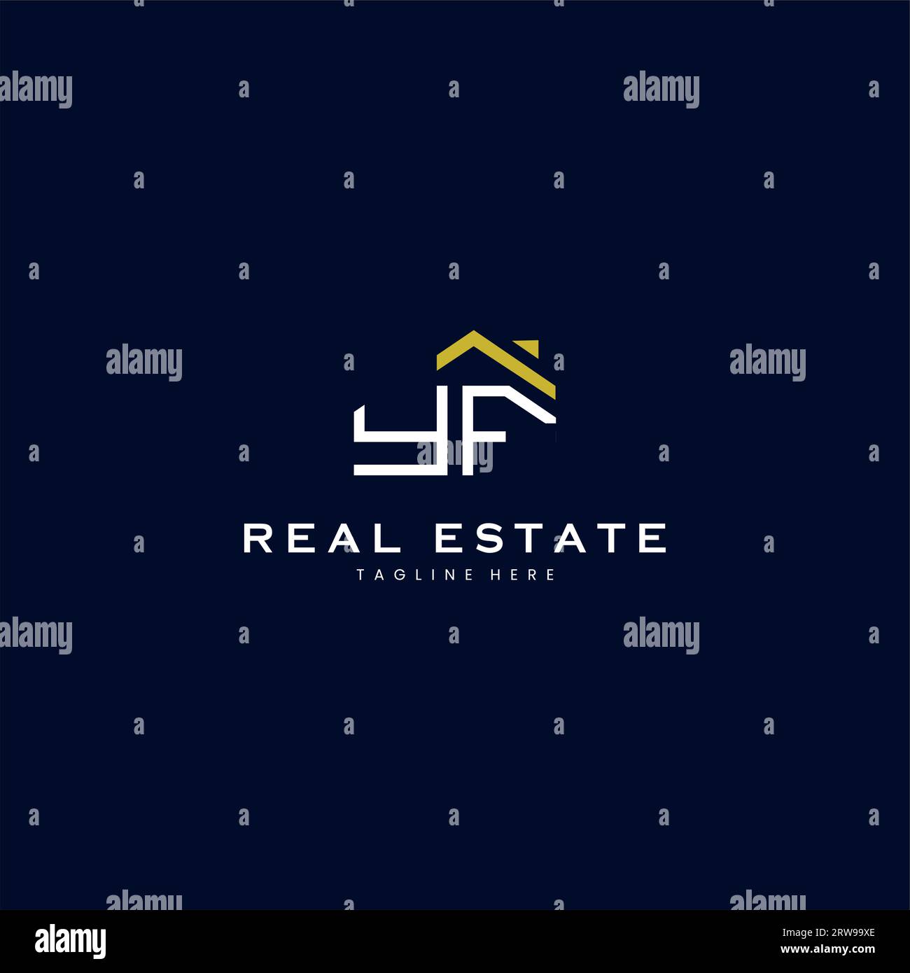 modern YF letter real estate logo in linear style with simple roof ...