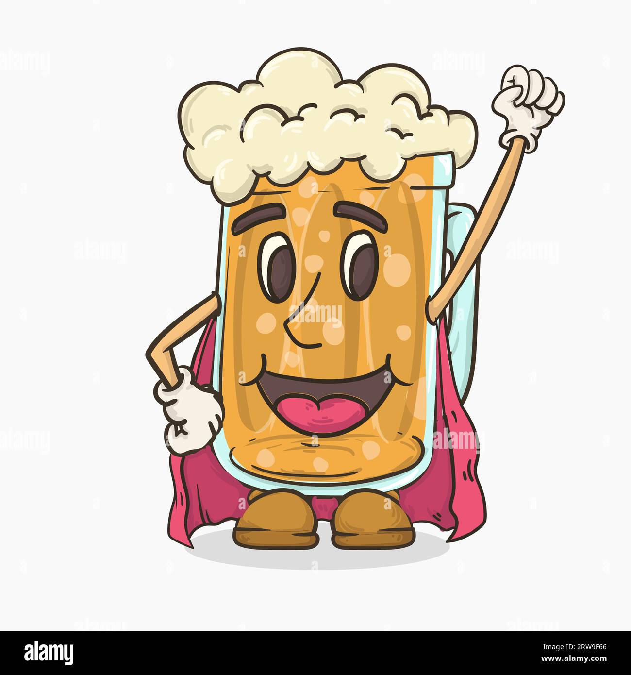 super beer glass with face mascot vector illustration Stock Vector