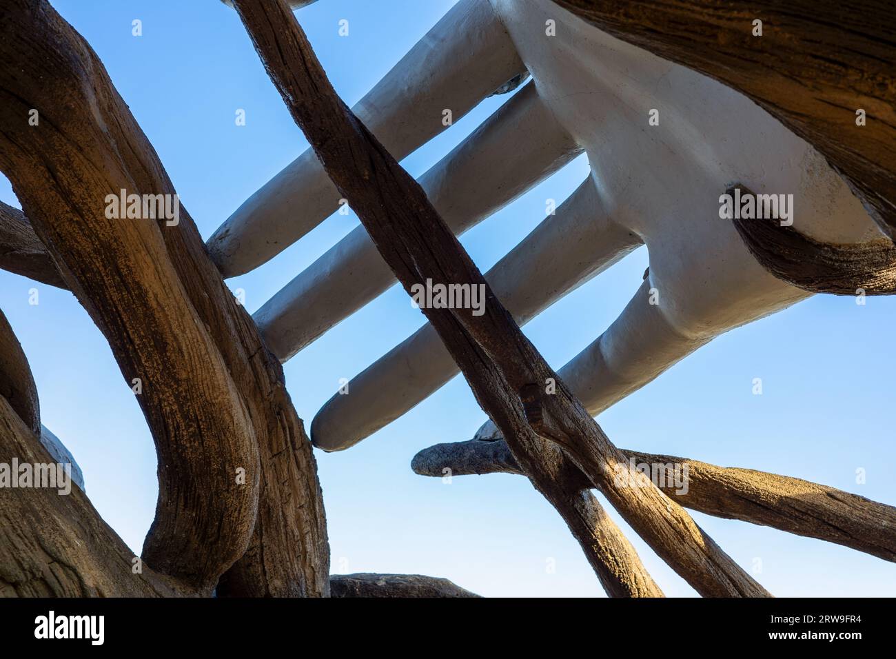 Aurora, Colorado - September 13, 2023: Close-up detail view of Daniel Popper's 21-foot-tall 'Umi' sculpture unveiled in The Aurora Highlands Stock Photo