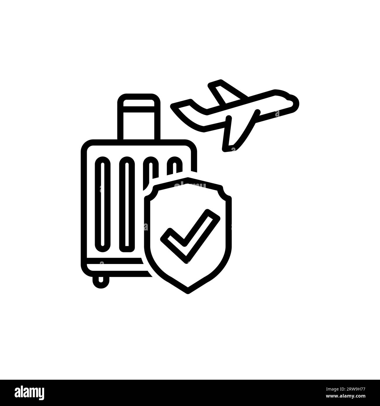 Travel insurance icon. Thin line travel insurance icon from travel and