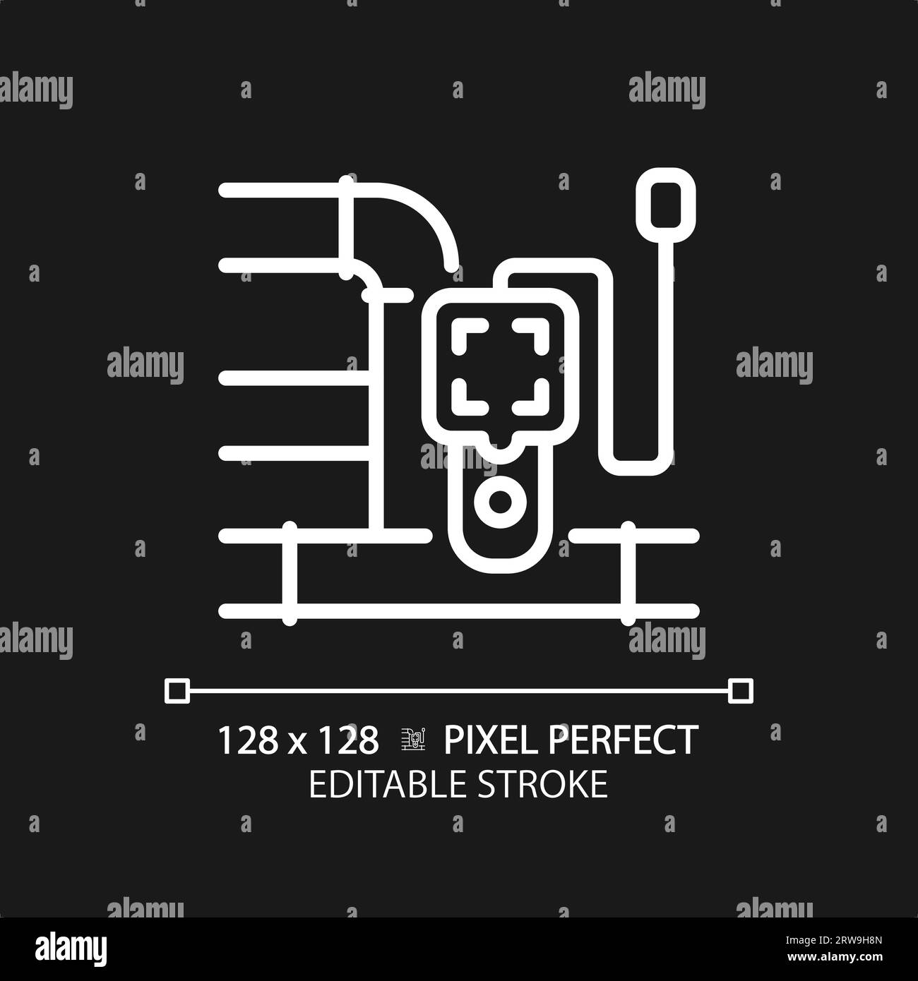 2D customizable thin linear white pipeline and device icon Stock Vector ...