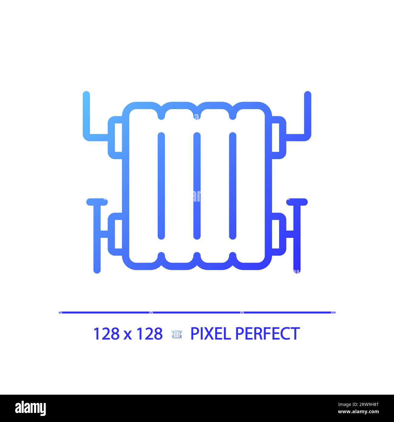 2D simple thin linear blue gradient water heater icon Stock Vector