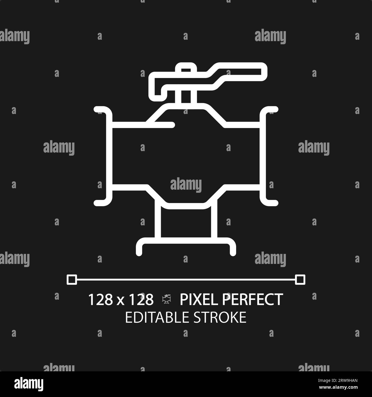 2D customizable thin linear white pipeline with valve icon Stock Vector ...