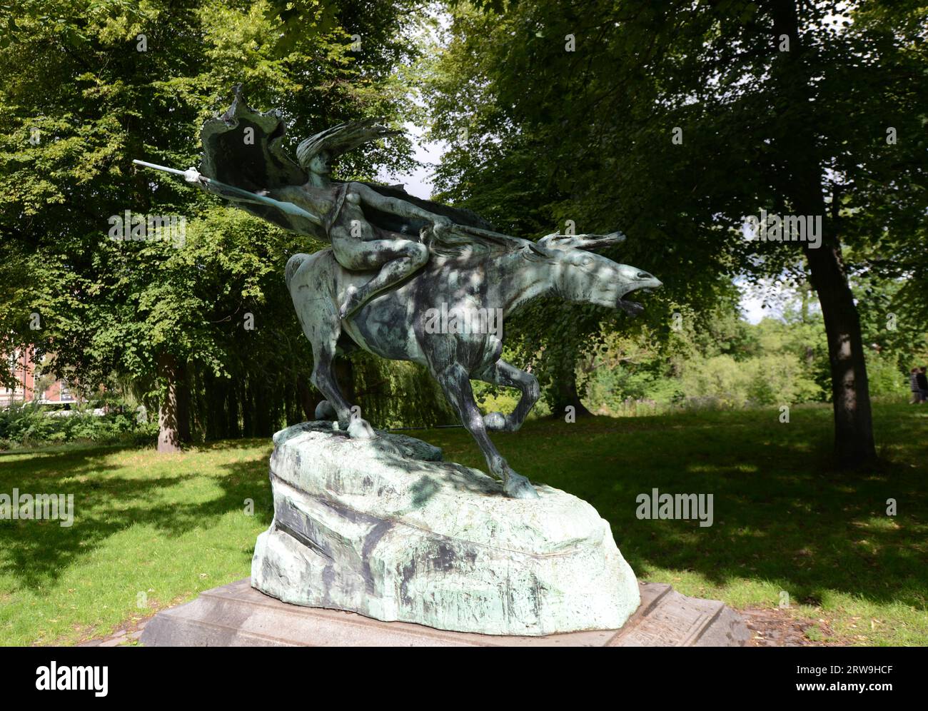Valkyrie by Stephan Sinding at the Churchill Park in Copenhagen, Denmark. Stock Photo