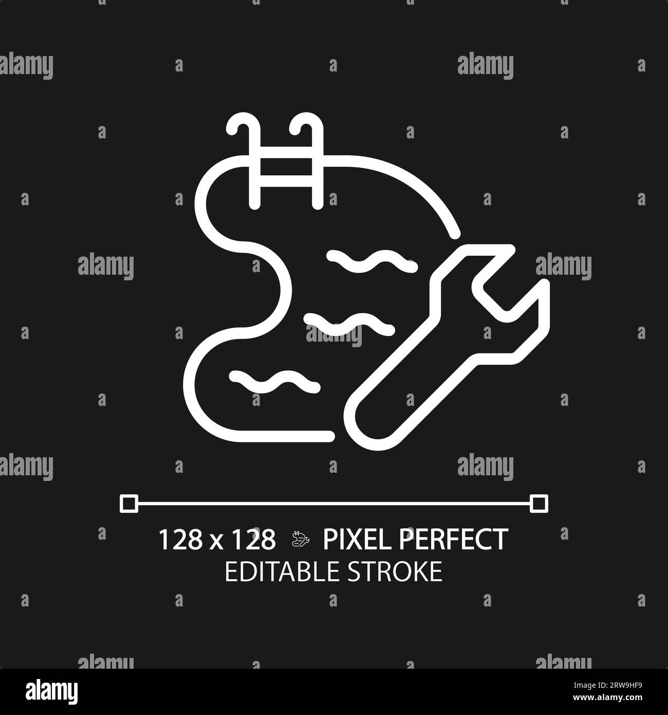 2D customizable white swimming pool maintenance icon Stock Vector Image