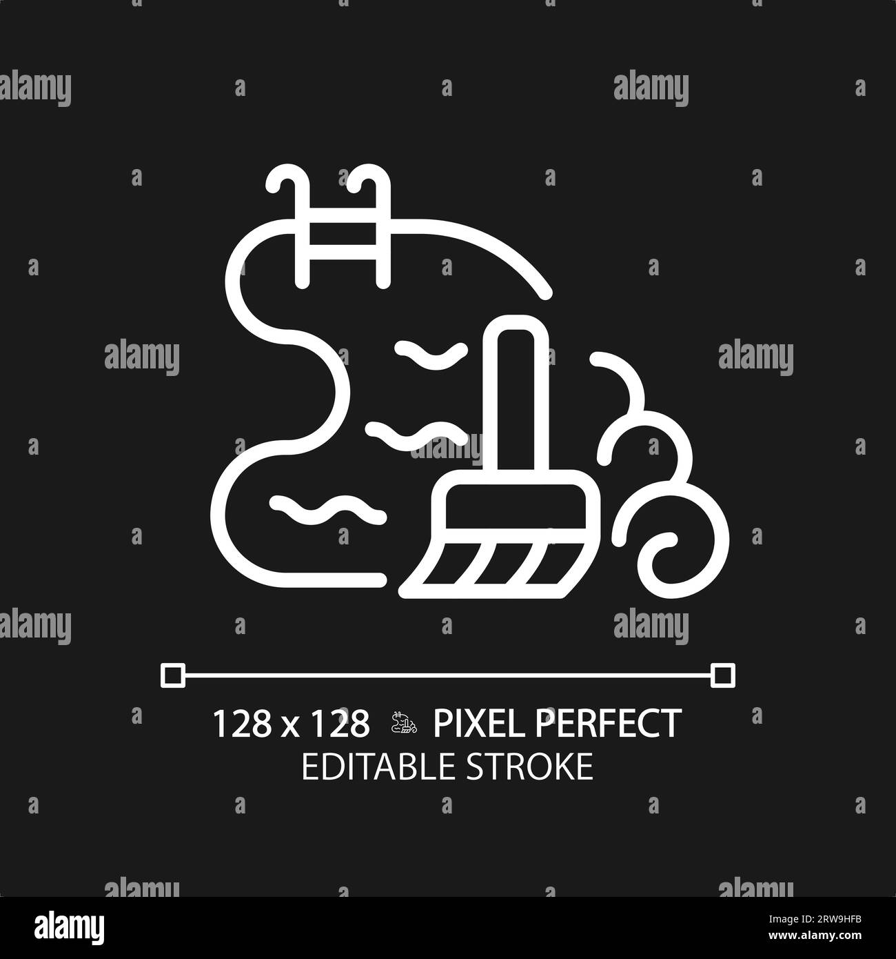 2D customizable white swimming pool cleaning icon Stock Vector