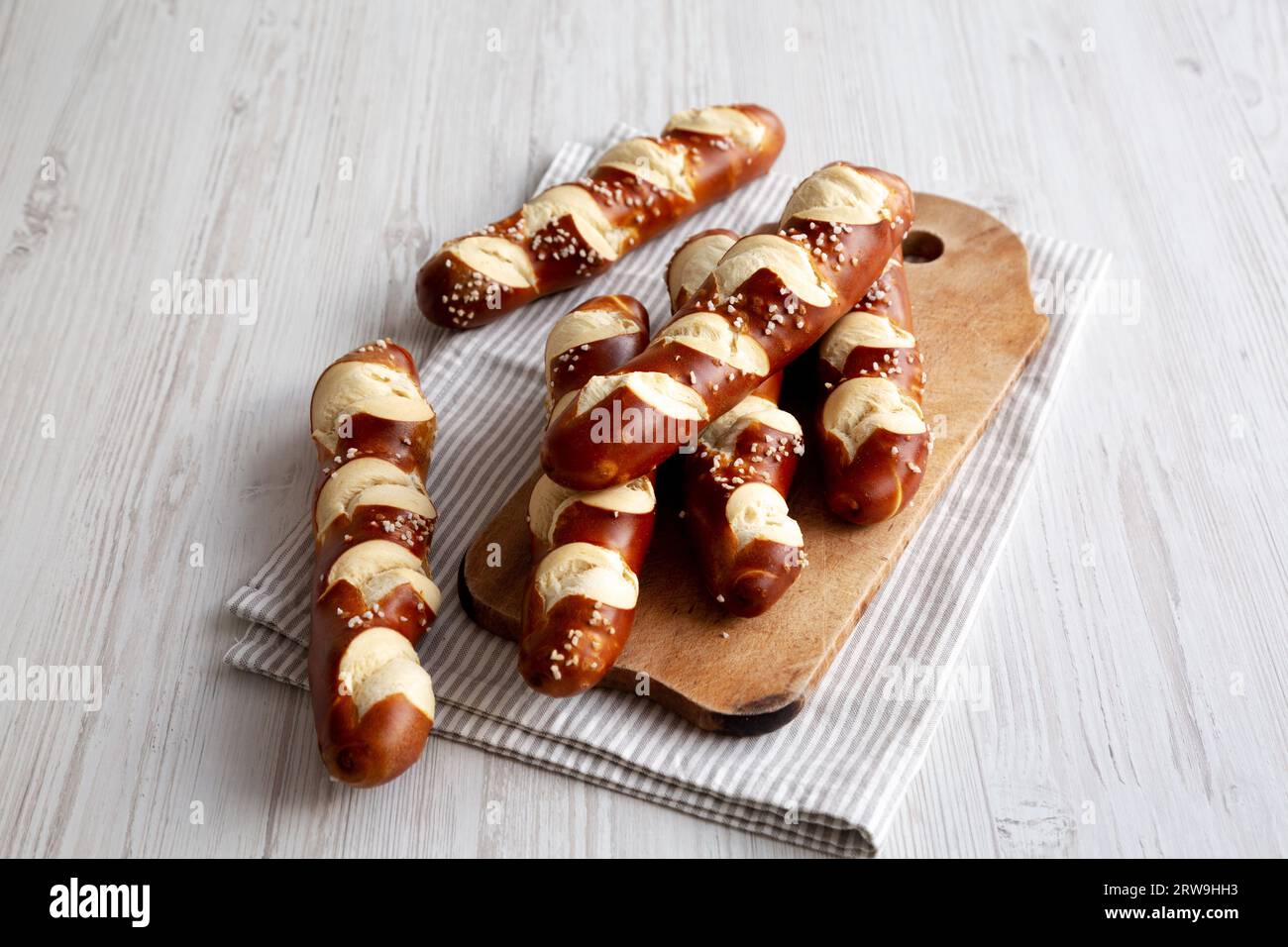 Homemade Soft Pretzel Sticks with Salt Ready to Eat Stock Photo Alamy