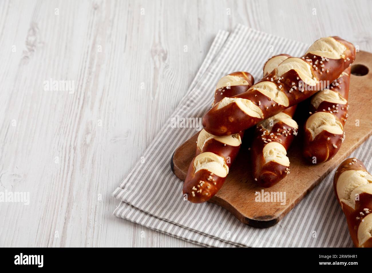 Homemade Soft Pretzel Sticks with Salt Ready to Eat Stock Photo Alamy