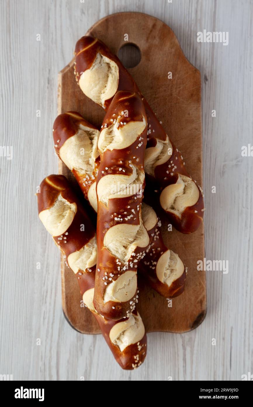 Homemade Soft Pretzel Sticks with Salt Ready to Eat Stock Photo Alamy