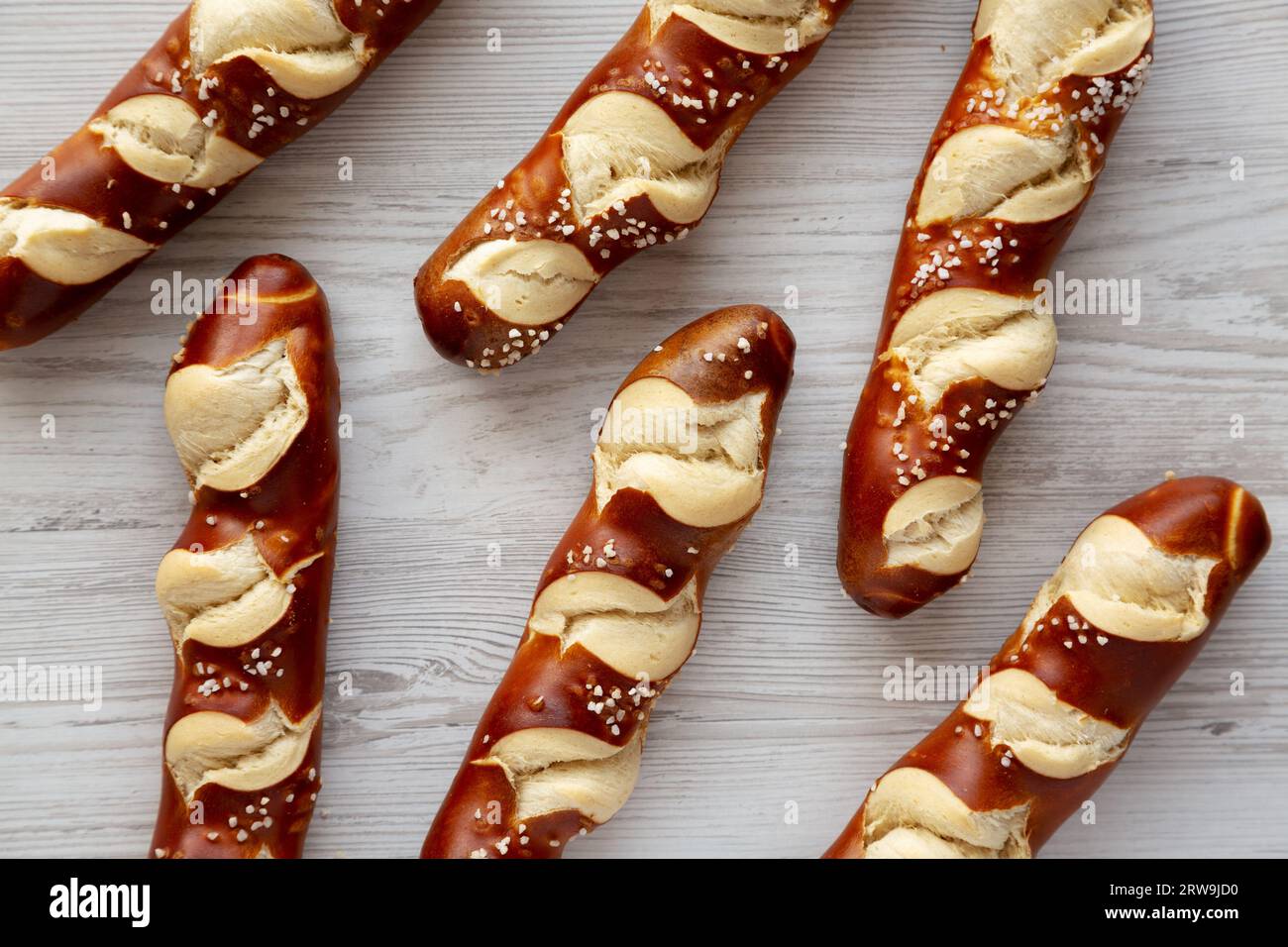 Homemade Soft Pretzel Sticks with Salt Ready to Eat Stock Photo Alamy