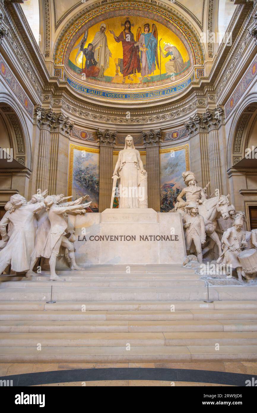 National Convention, French: La Convention Nationale, inside the Pantheon. Paris, France Stock Photo
