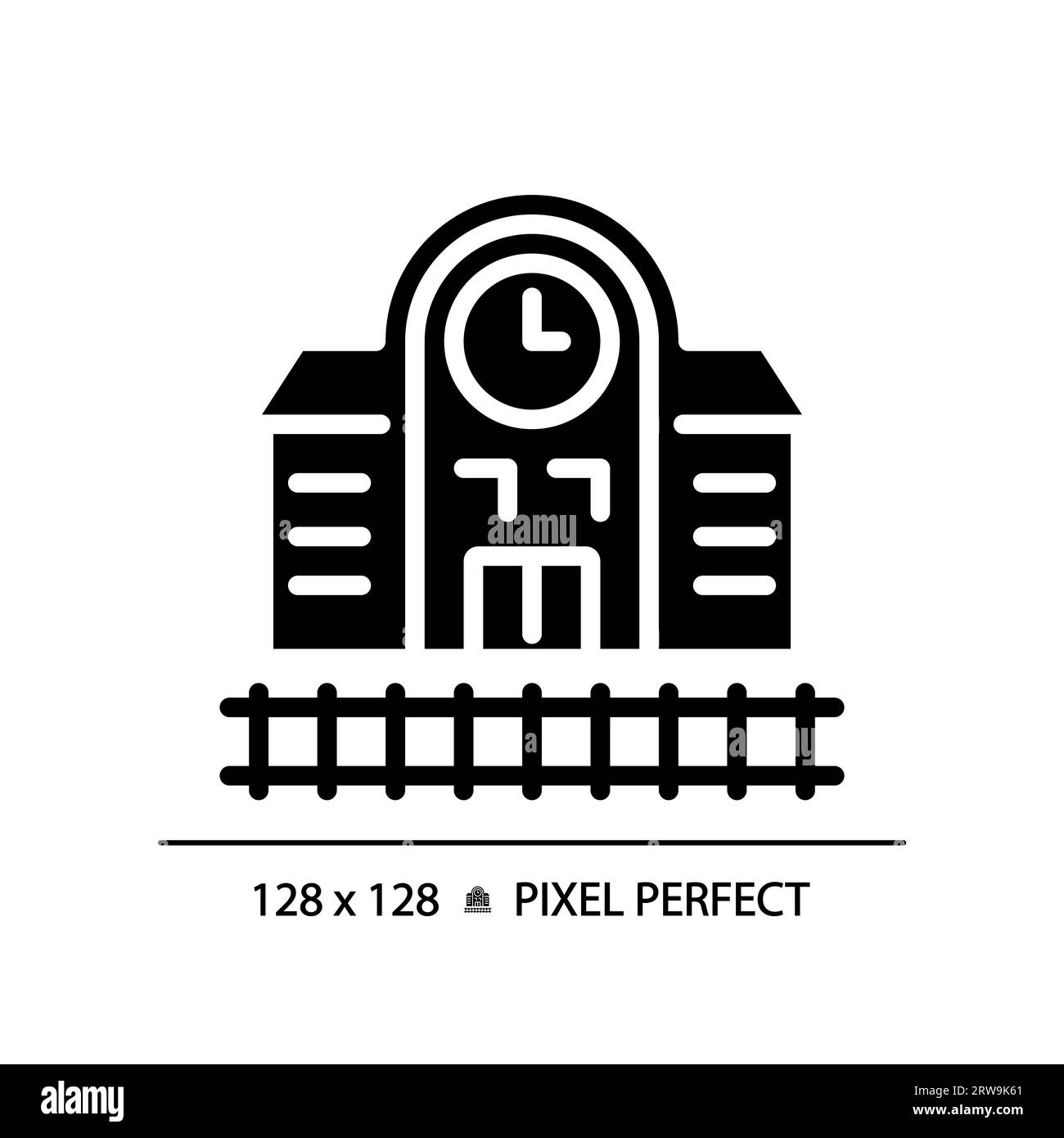 Single track railway station Stock Vector Images Alamy