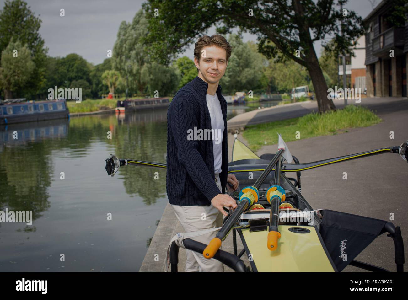 Jan Helmich Para-Rower in Cambridge, United Kingdom. Stock Photo