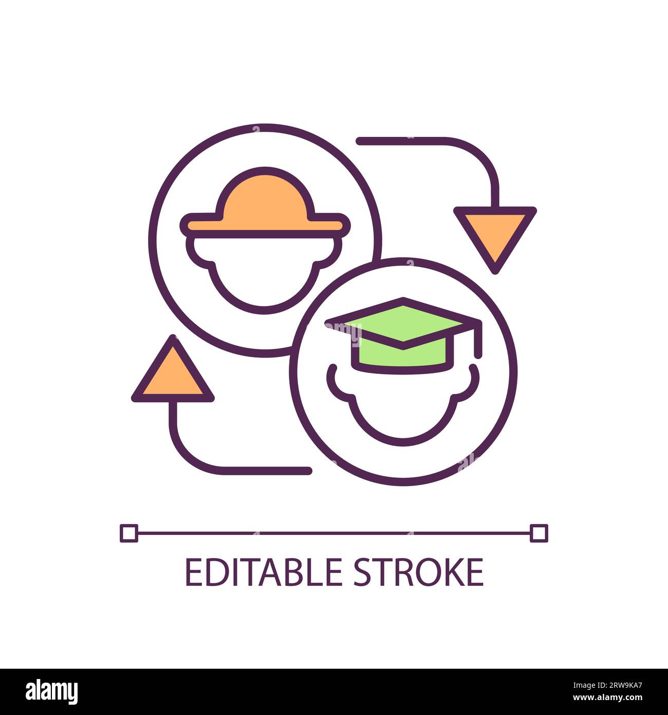 Career change RGB color icon Stock Vector