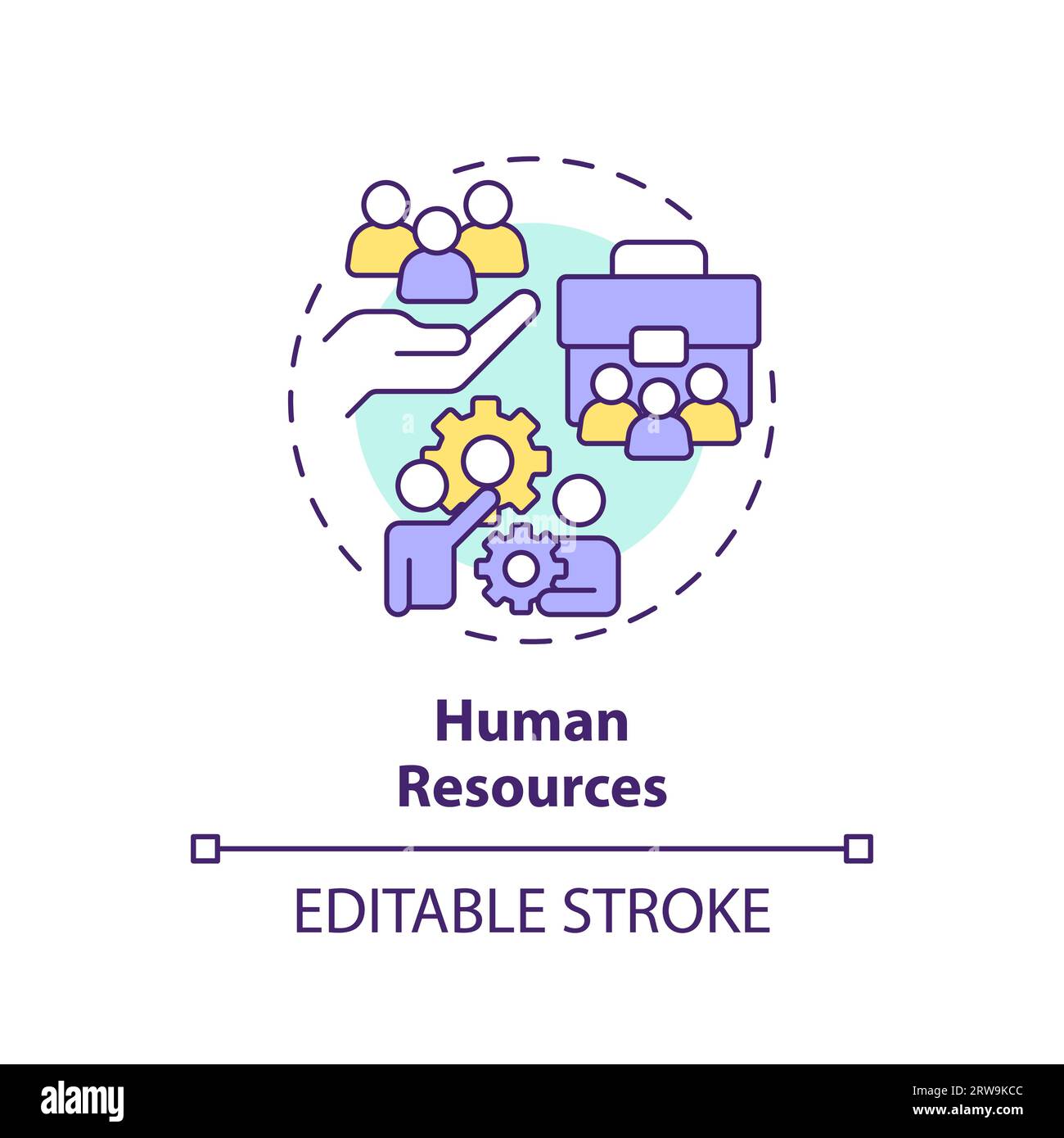 2D customizable human resources line icon concept Stock Vector