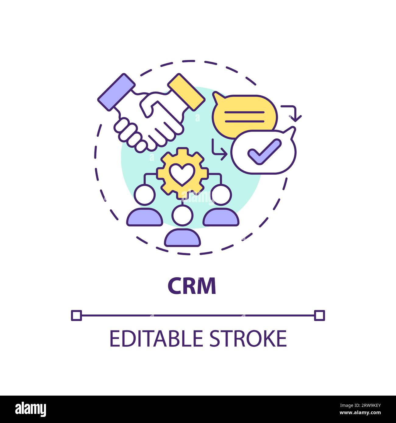2D customizable CRM line icon concept Stock Vector