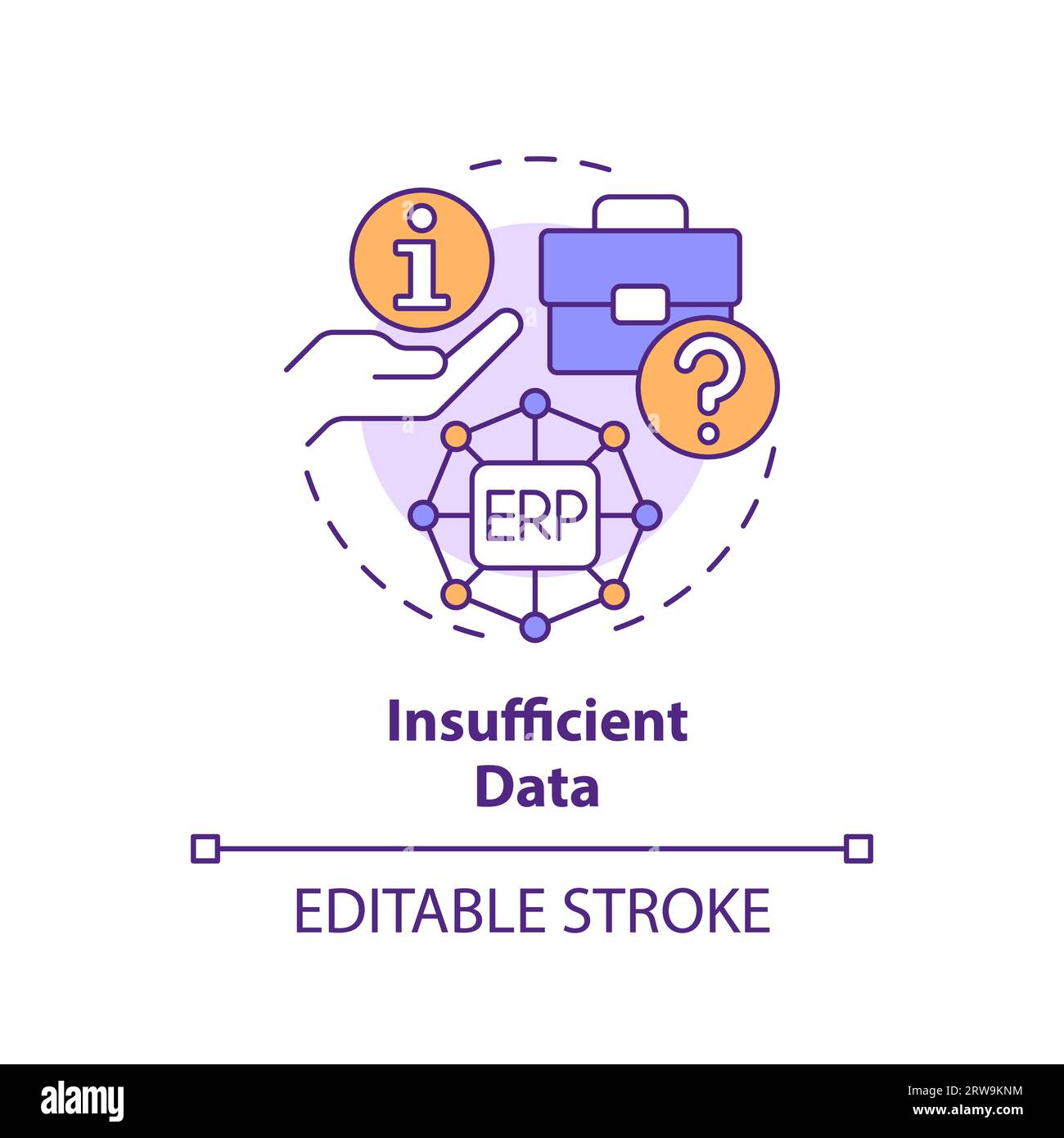 2D customizable insufficient data line icon concept Stock Vector